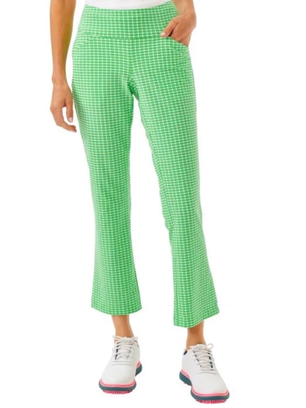 Lilly Pulitzer LUXLETIC Golf Pant Green Gingham Size 10
